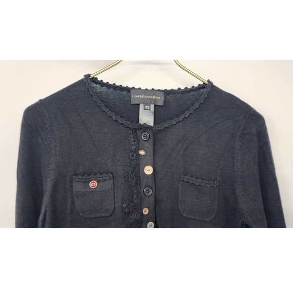 Corey Lynn Calter Cardigan Anthropologie Embroidered Pocketed XS - Picture 3 of 6